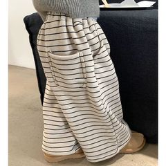 加绒直筒休闲裤卫裤女童一只叁崽冬季洋气加厚阔腿运动裤裤子