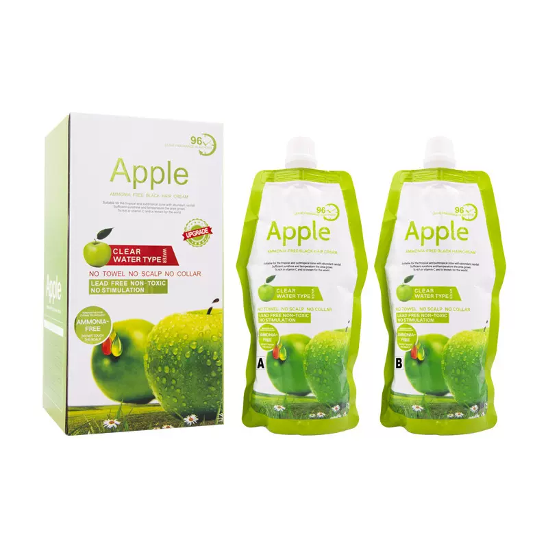 外单Apple hair dye一洗染不沾头皮黑油洗发水白发染黑发自然黑