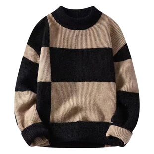 Korean style autumn and winter new fashion brand all-match loose trendy sweater fashionable simple trendy casual sweater thickened men