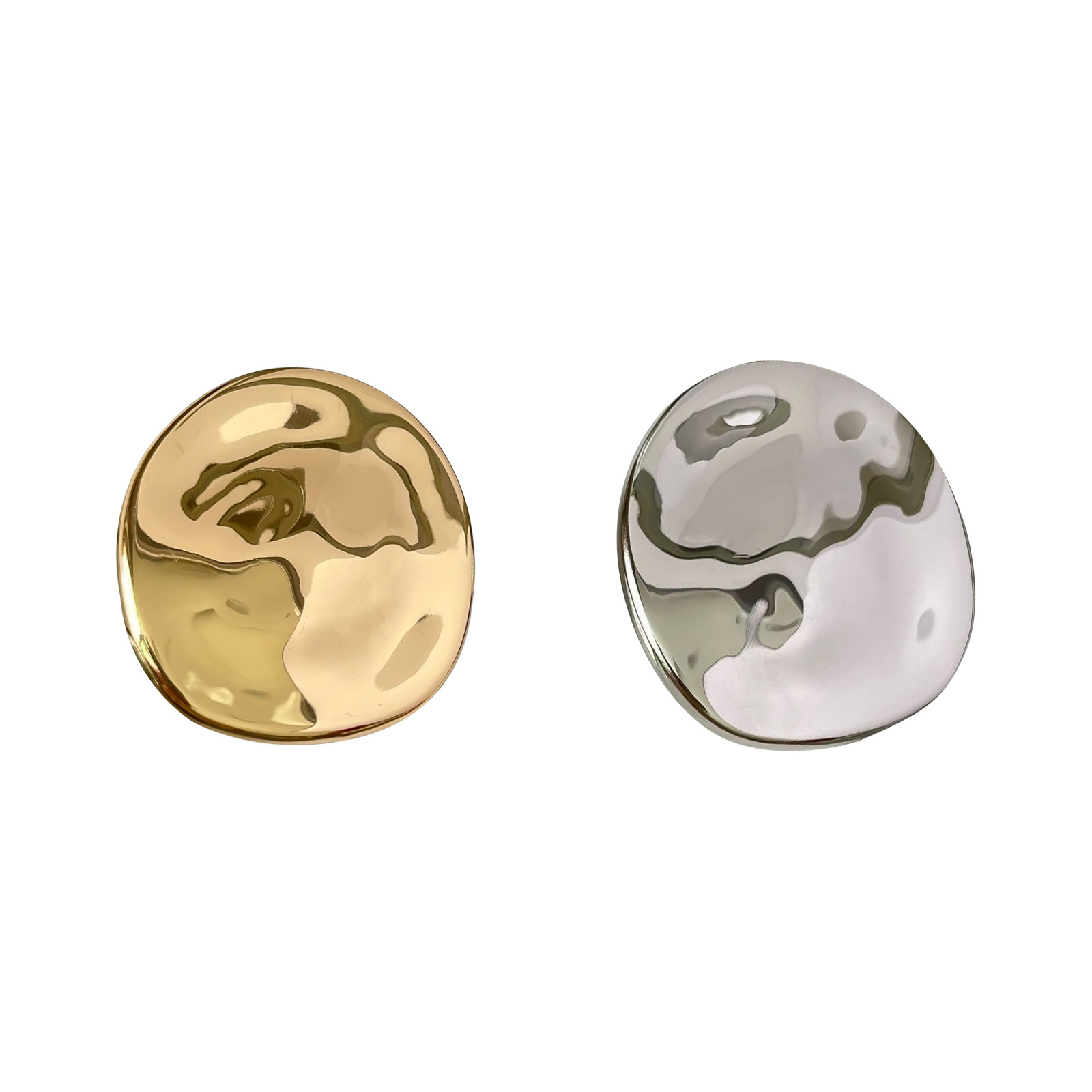 Broche elegante con efecto ondulado en acero de titanio_voghion.com