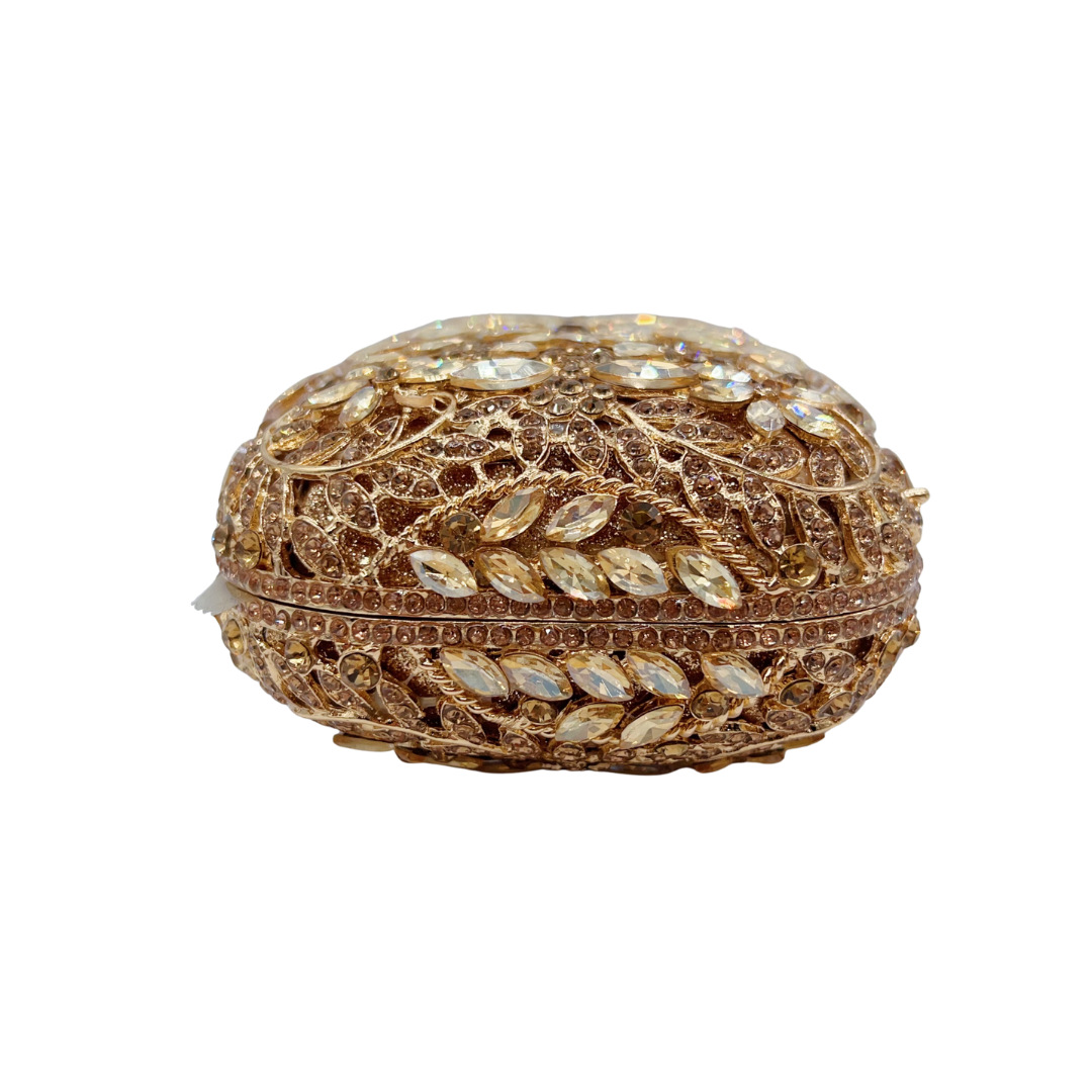Túi clutch nữ đính đá dạ hội cầm tay phong cách lấp lánh — màu vàng