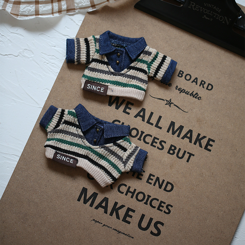 17cm 인형 옷 갈아입히기용 곰돌이 솜인형 옷 린나벨 의상 투피스 스웨터 교체복