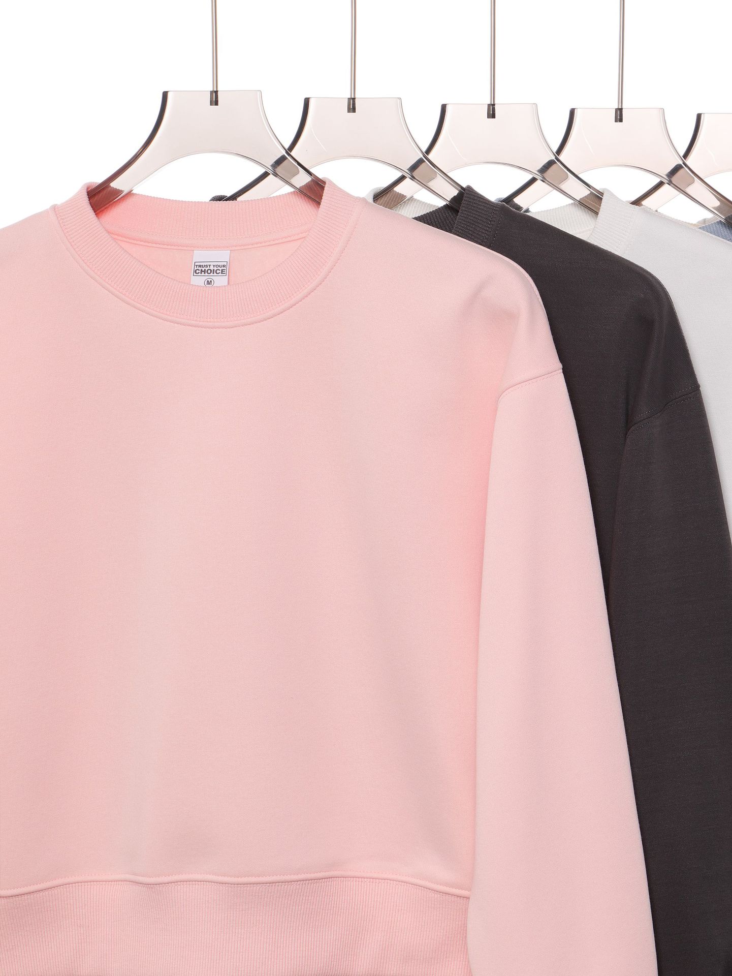 Otoño y invierno pesado 450g compuesto de plata de lana calentadora de cuello redondo chaqueta de moda de mujer de color sólido simple con chaqueta con capuz image 3