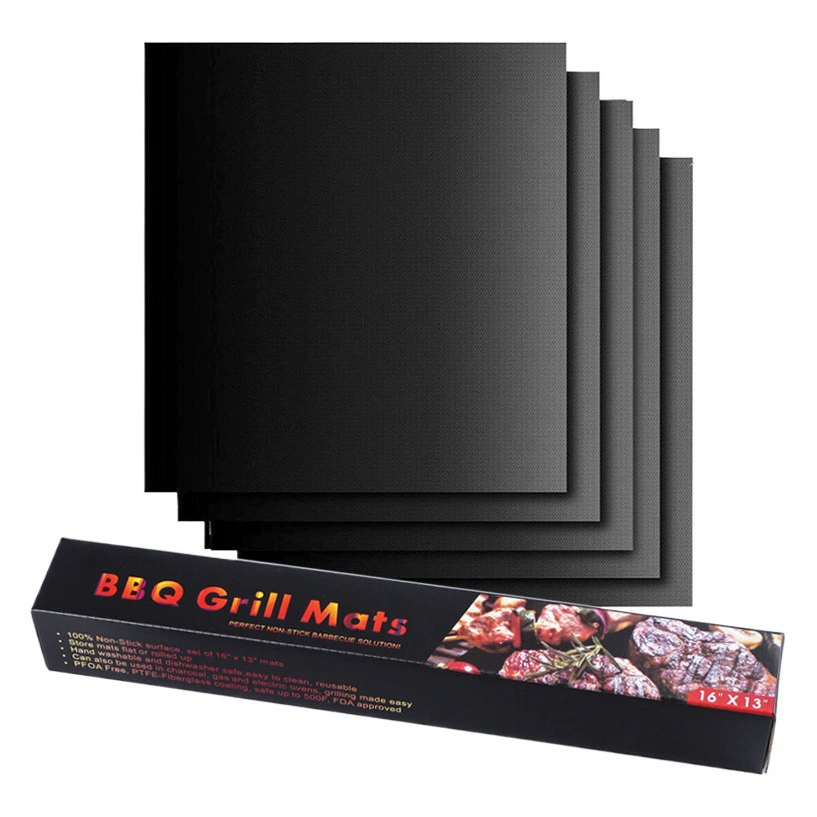 Амазонка Высокотемпературный коврик для духовки Антипригарный коврик для барбекю Открытый тефлоновый коврик для барбекю Черный медный цвет Коврик для барбекю PTFE