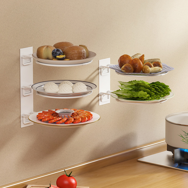 厨房备菜盘置物架免打孔可折叠多功能备菜盘墙上壁挂式多层配菜架