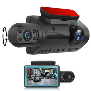 3 düymlük HD ikili lensli, ikili qeydli 360 dərəcə avtomobil kamerası 1080P