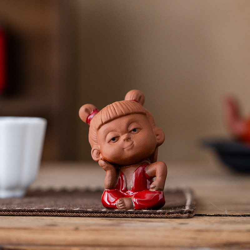 哪吒茶宠摆件精品可养紫砂茶玩个性茶具茶盘配件家居摆设饰品车载