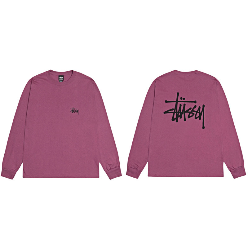 国境を越えた貿易卸売 ステューシー プリント長袖 Tシャツ トレンド ブランド ステューシー カジュアル ルーズ ボトリング シャツ 男女兼用 ius|undefined