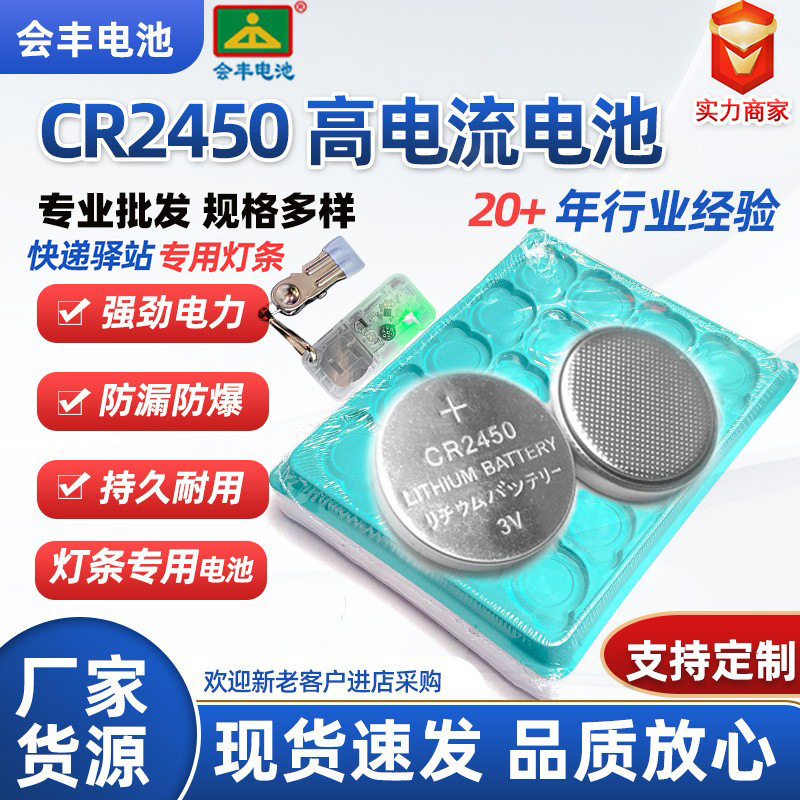 Cr2450 Button Battery Automatic Clothes Hanger Car Remote Control Thermos Cup Light Strip Battery Cr2430 Factory Direct Sale