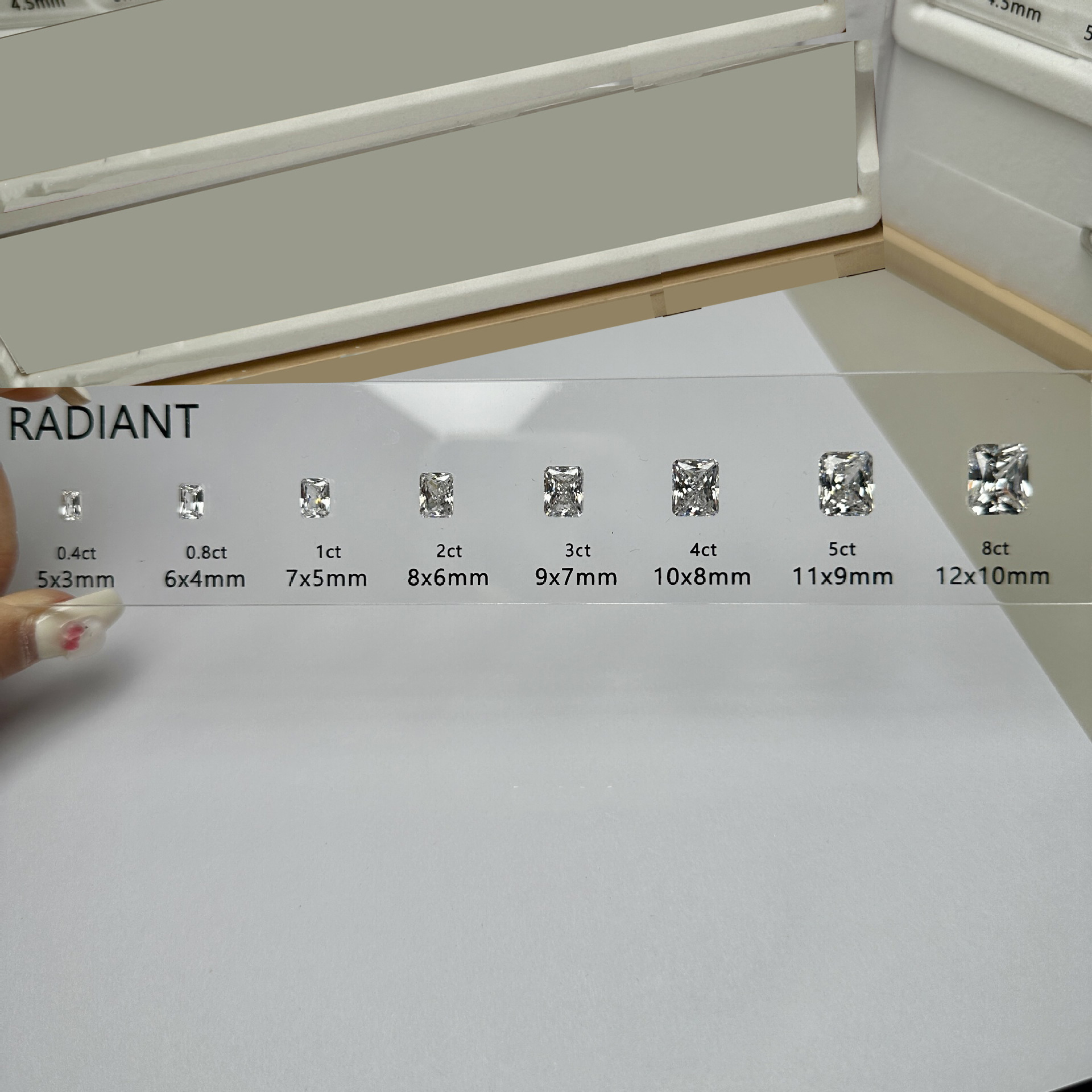 雷迪恩形状大小对比表套装戒指尺寸参考5A立方氧化锆仿真钻