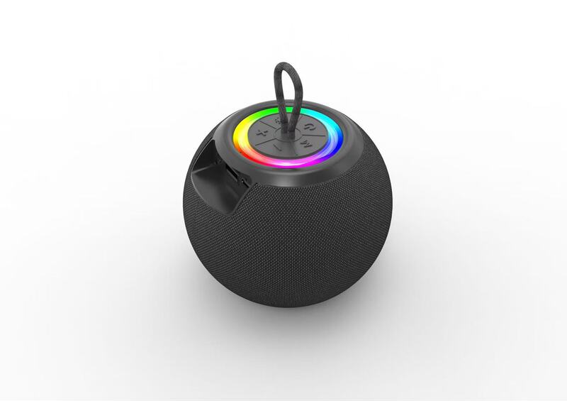 新しいクロスボーダーファブリックラウンドクリエイティブギフトポータブルデスクトップRGBライト屋外サブウーファーBluetoothスピーカー|undefined