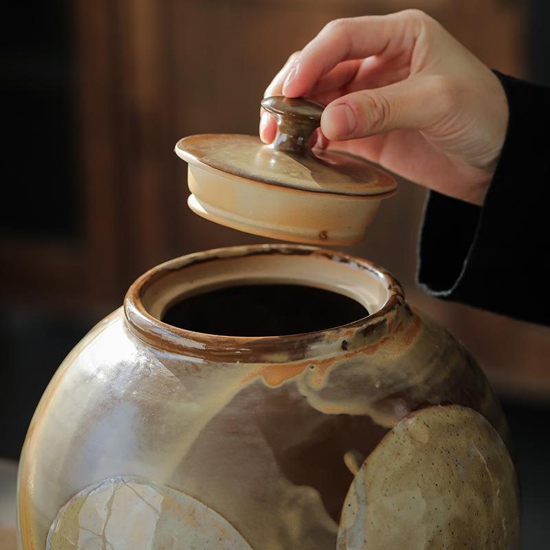 Tarro grande del almacenamiento del estilo japonés, Tarro blanco a prueba de humedad retro chino de Pu'er del té