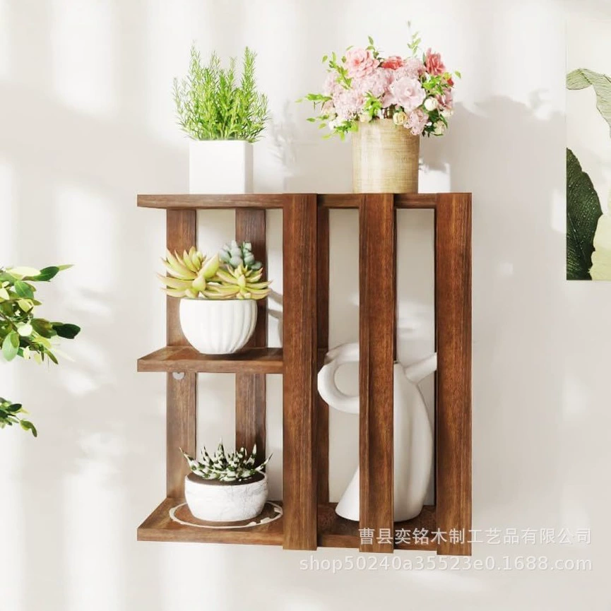Деревянная полка для ванной комнаты Туалетные принадлежности полотенце стойка для хранения фона стены украшения небольшой горшечный декоративный держатель из массива дерева