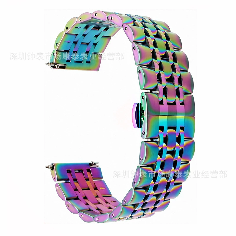 Подходит для Samsung Watch Galaxy Watch7/6/5 Huawei GT4 Seven-бусина нержавеющая сталь с металлом умные часы