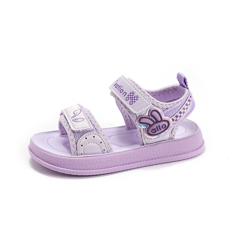 Sandálias para niñas 2026 verano nuevo estilo de moda infantil zapatos casuales variados niños grandes huecos zapatos de princesa de dedo abierto