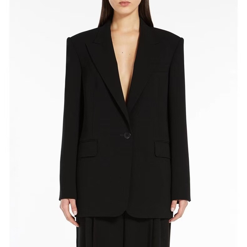 Max home 2025 spring new high-end commute simple classic one-button triacetic acid suit jacket women