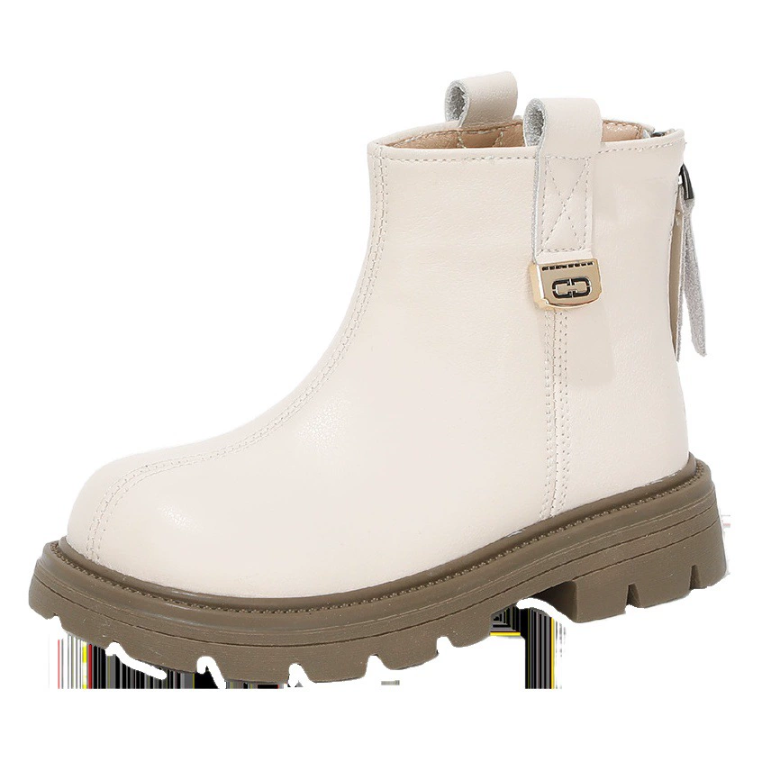 Подарки для девочек Martin сапоги для детей кожаные короткие сапоги 2024 новый ребенок осень-зима простая зимняя хлопковая обувь