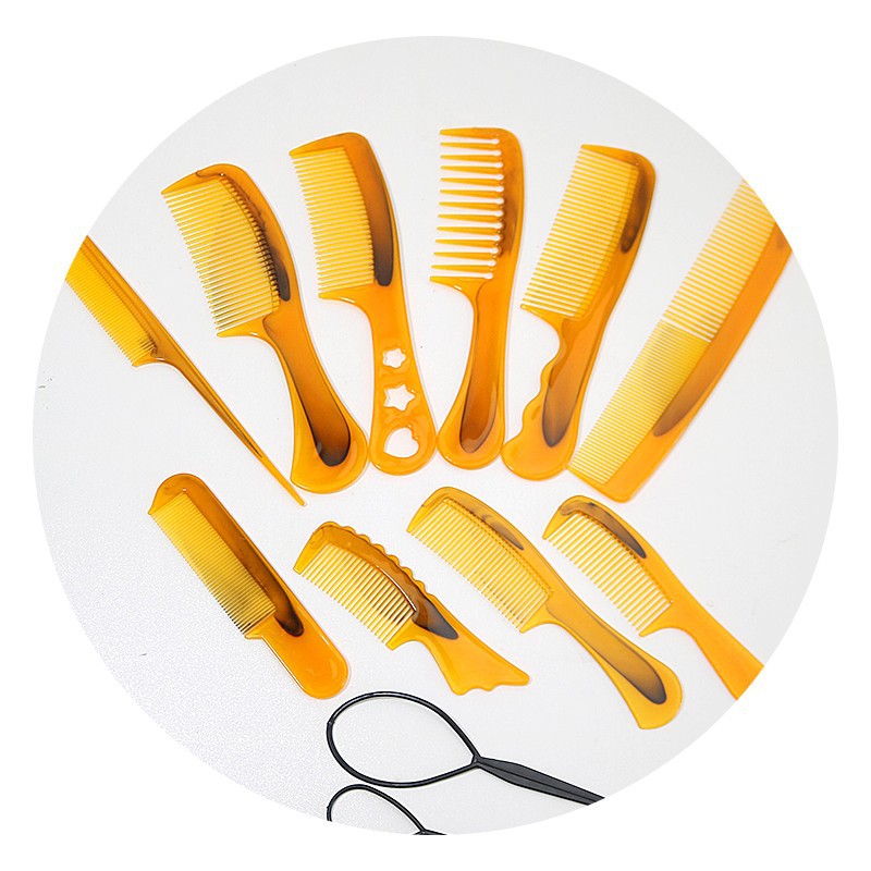 Cuerno de buey pein de plástico casero maquillaje portátil dientes grandes cabello rizado conjunto de cabello largo portátil pein pequeño para niños