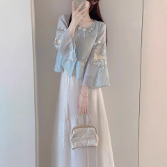 新中国風国風馬面スカートスーツ女性秋2025新型唐装中国風女装改良漢服成人