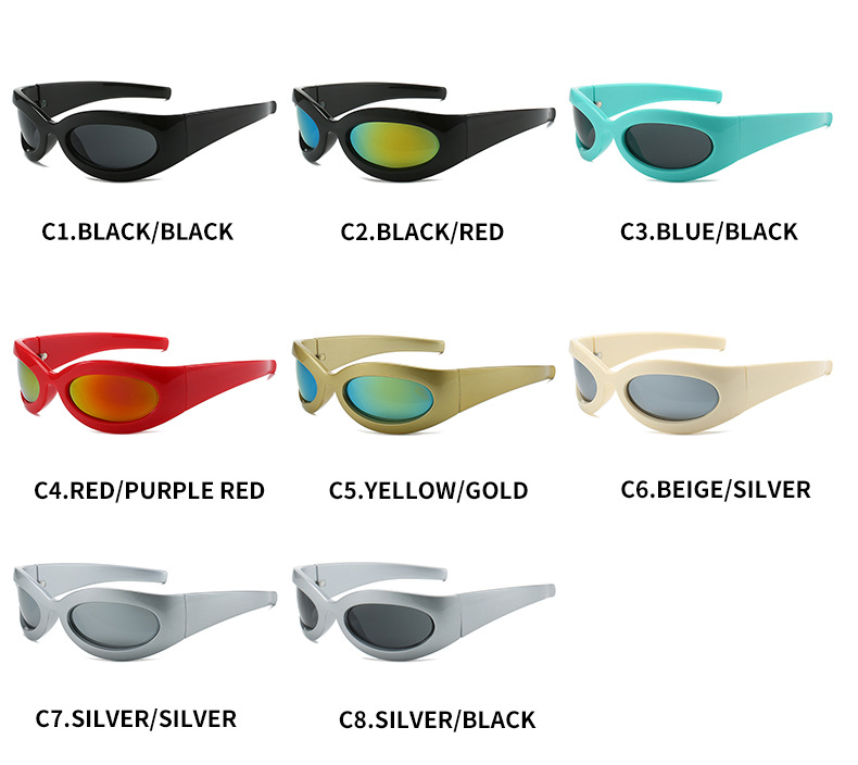 Nuovi occhiali da sole sportivi Y2K Spice Girl Macaron Occhiali anti UV personalizzati all'avanguardia_voghion.com