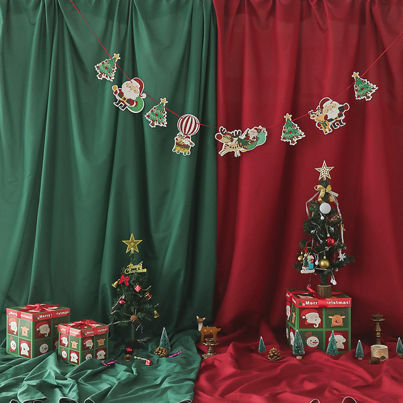 圣诞背景布儿童网红直播写真装饰复古墨绿酒红纯色摄影拍照道具