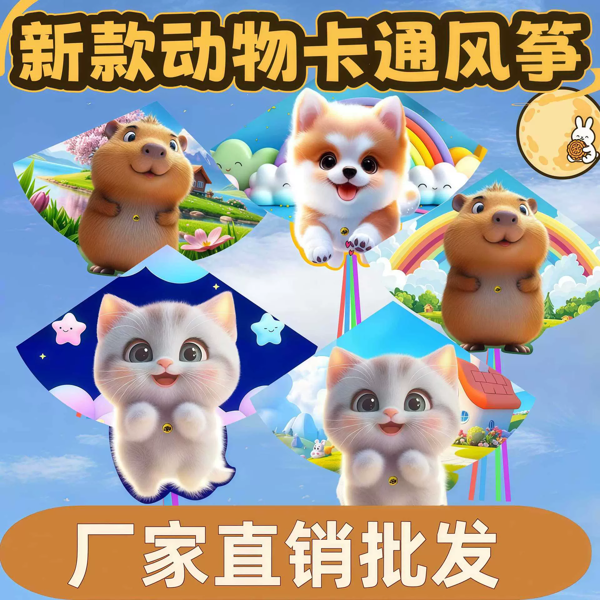 2026新款风筝批发零售卡通萌宠大型网红风筝摆摊风筝厂家直销批发