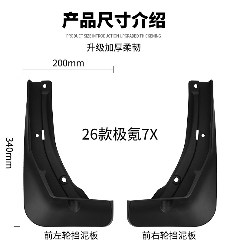 Suitable for Zeekr 7X 2026 Car Tire Fender Export Cross-Border Mudguard Modification Supplies