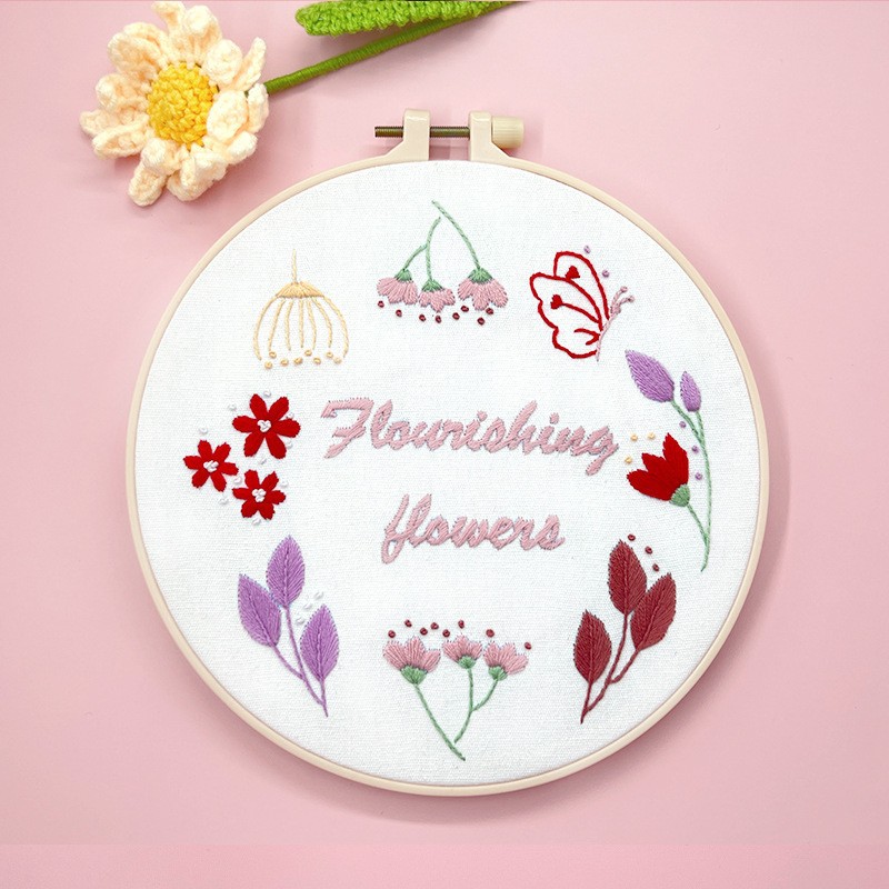 Bordado material de bricolaje paquete Lu bordado hecho a mano tela creativa decoración de estilo europeo flor tridimensional novicio costura colgante pintura