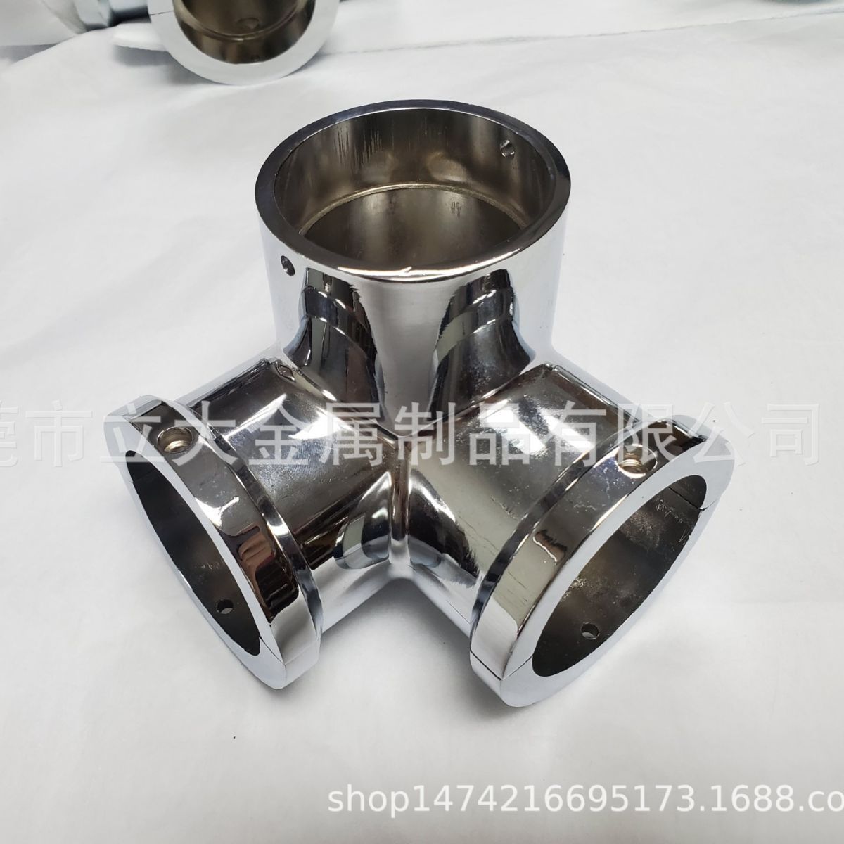铝合金压铸电镀件 铝压铸生产厂家 F型三通接头 压铸铝电镀件