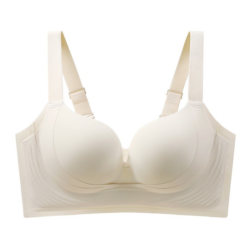 Gran tamaño de ropa interior de látex sin marcas para damas, pecho grande para mostrar un pecho pequeño para evitar la caída de la cola gorda mm delgada sujetador