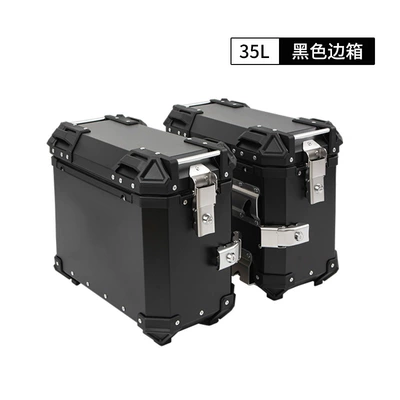 Star Rider Three-Box Motorcycle Side: Motorcycle trunk - 35l-flat-black-side-box-no-exhaust-hiding