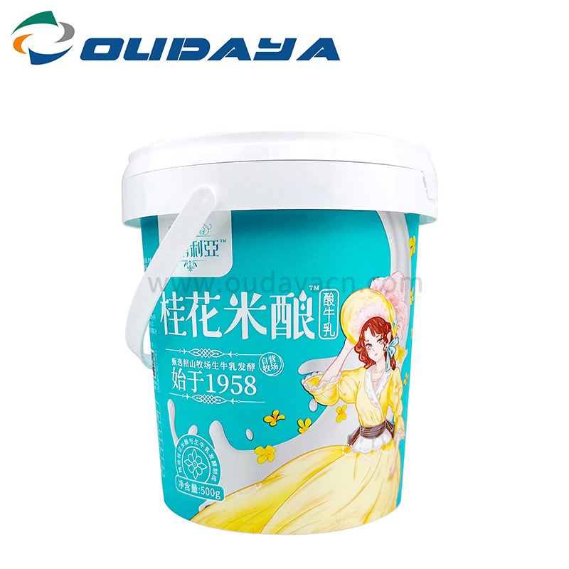 厂家直供模内贴标800ml食品级塑料包装桶 糖果桶饼干桶圆桶