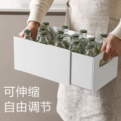 Home kitchen cabinet right angle storage box retractable desktop snacks cosmetics mask storage basket drawer storage box