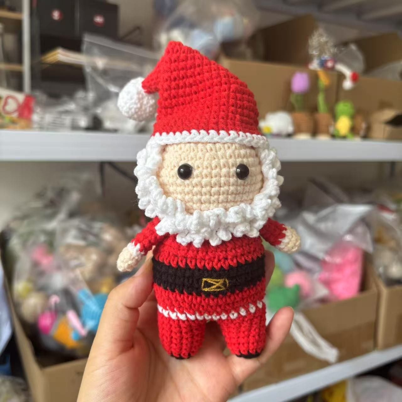 Cross-Border Hot Selling Amazon Handmade Wool Crocheted Doll Santa Claus Snowman Elk Christmas Pendant Ornaments