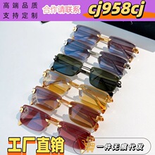 迈巴跨境新款欧美时尚太阳镜个性潮流高级感复古猫眼太阳眼镜Z149