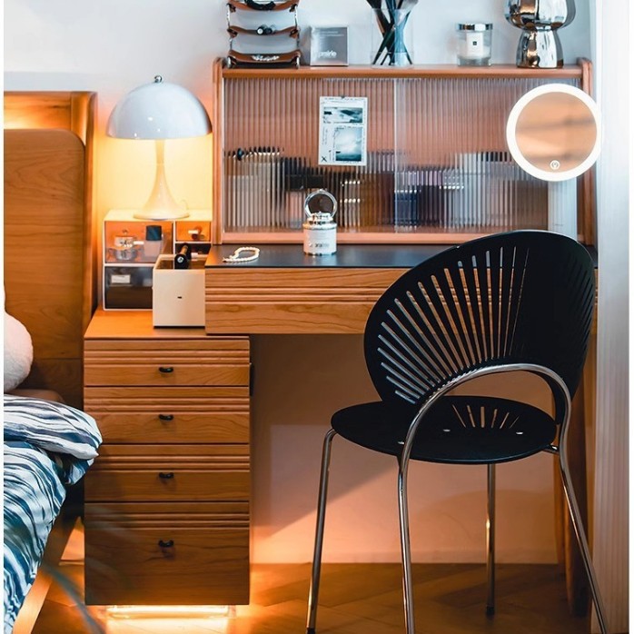 Springtime Dressing Table, Dressing Cabinet, Cherry Wood Solid Wood, Slate Sideboard, Bedside Table, Makeup Table, Bedroom Dressing Table with Drawers