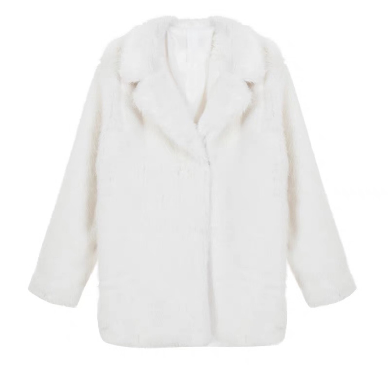 910g Weight Faux Fur Coat Outerwear Type Long Sleeve Sleeve Length Imitation fur Fabric Type Long Top Length Holiday, Daily Occasion Turndown Neckline Loose Fit Type Solid Color Pattern Winter, Autumn Season Women's Gender Elegant, Streetwear Style Women's Elegant Streetwear Solid Color Faux Fur Coat 13