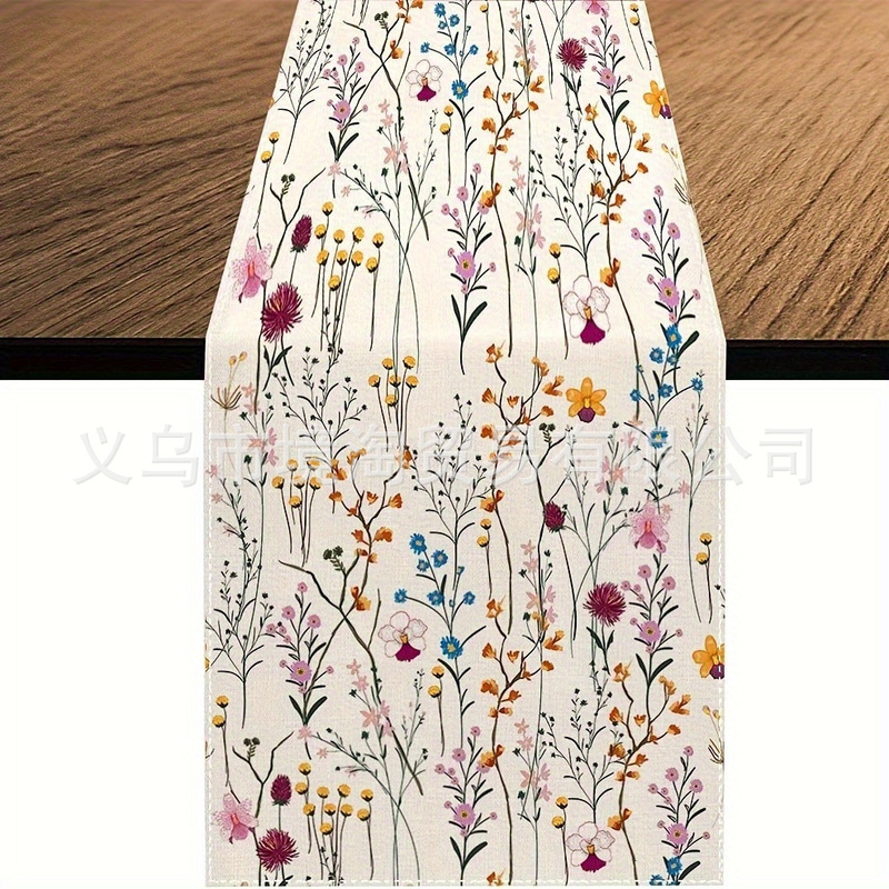 リネンのテーブルの旗の田園の花のレモンの夏の家のレストランの食卓の屋外の装飾のプリントのテーブルクロスのテーブルの旗|undefined