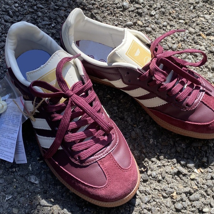 Maroon Gold Metallic酒红色SAMBA情侣T头德训鞋女OG低帮运动鞋男|undefined