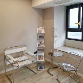 北欧不锈钢升降茶几ins 沙发边几铁艺中古玻璃茶桌轻奢床头小圆桌