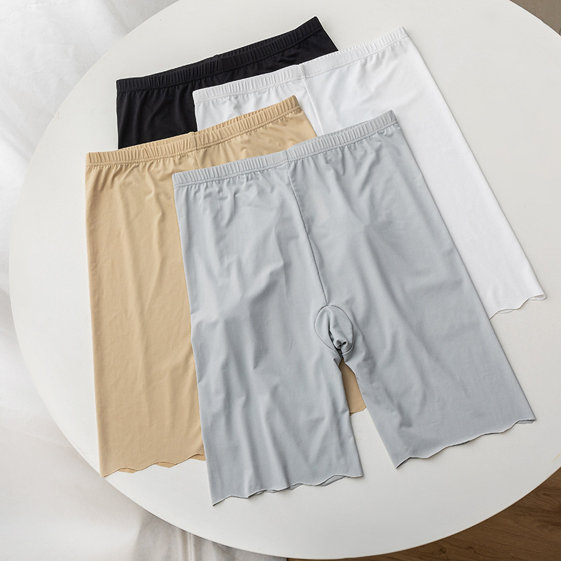 Security Pants for Women, Anti-Exposure, Non-Curling, Summer Thin, Large Size, Fat mm Insurance, Extbottomed Five-Point Ice Silk Bottoming Shorts Security Pants for Women, Anti-Exposure, Non-Curling, Summer Thin, Large Size, Fat mm Insurance, Extbottomed Five-Point Ice Silk Bottoming Shorts