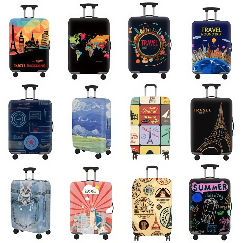 Cross-border luggage protective cover, elastic dustproof luggage cover, printed luggage cover, luggage bag cover, trolley luggage cover Cross-border luggage protective cover, elastic dustproof luggage cover, printed luggage cover, luggage bag cover, trolley luggage cover