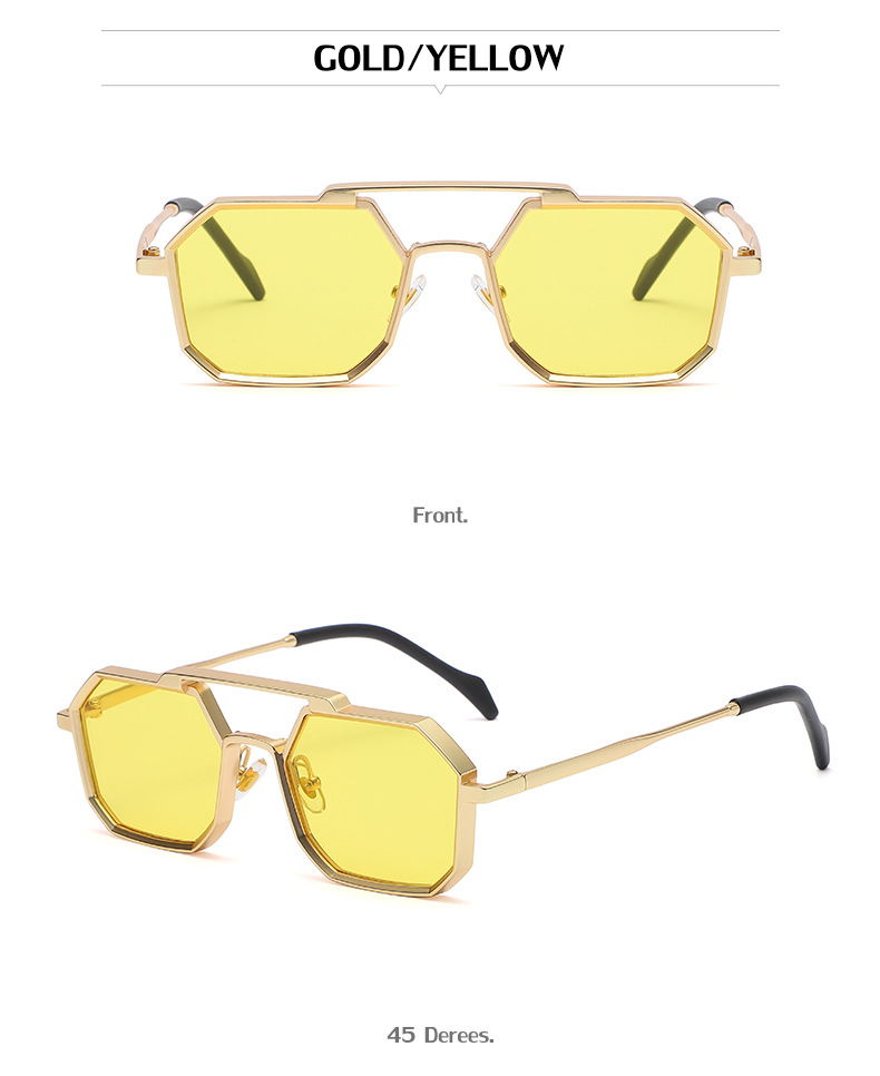 New European And American Men's Polygonal Small Frame Sunglasses Wholesale display picture 8