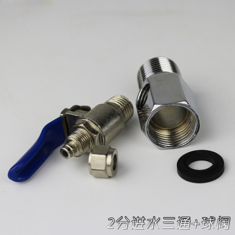 Purificador de agua de suministro accesorios de entrada tee 4 puntos dientes exteriores a su vez 2 puntos de cable interior conector de agua del grifo Válvula de ángulo de distribución de agua tee