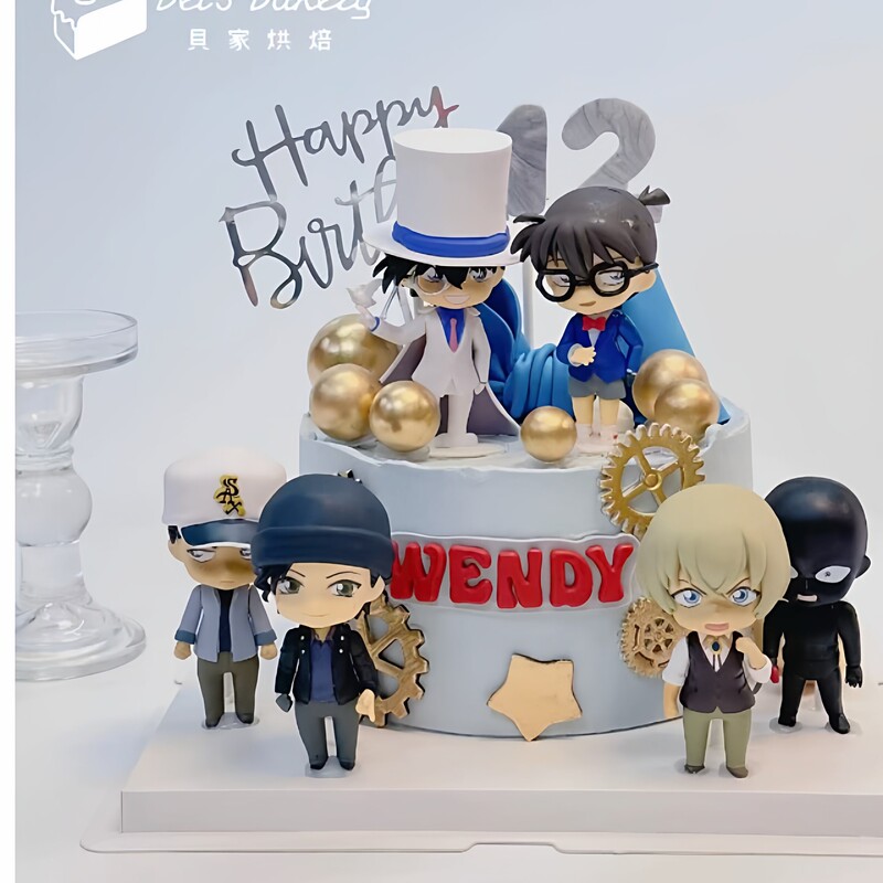 Boy's Birthday Cake Decoration Set with Popular Detective Conan and Kudo Shinichi Baking Decoration Accessories Boy's Birthday Cake Decoration Set with Popular Detective Conan and Kudo Shinichi Baking Decoration Accessories
