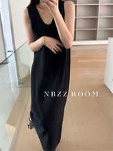 2024夏/法式肌理感吊带背心裙女时髦宽松垂感中长款无袖连衣裙潮