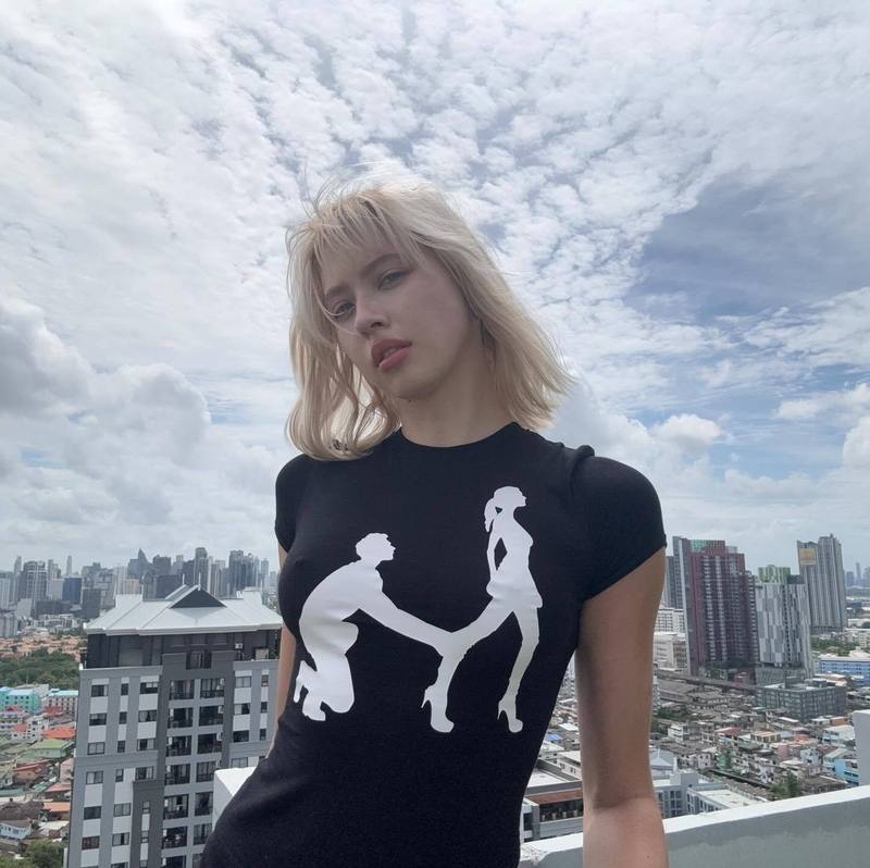OMIGHTY アメリカンインレディース夏新作レタープリントタイトフィットホットガールへそ丸首半袖Tシャツ女性用|undefined