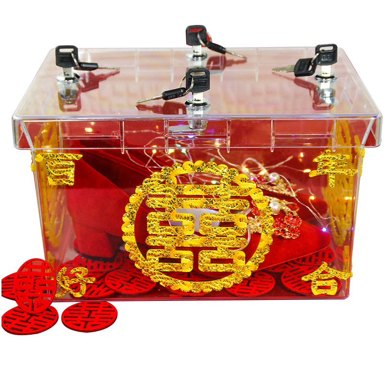 Suministros de boda zapatos Xizangos con cerradura caja de zapatos de boda transparente recogida y recogida del novio accesorios de juego caja de zapatos de boda lote