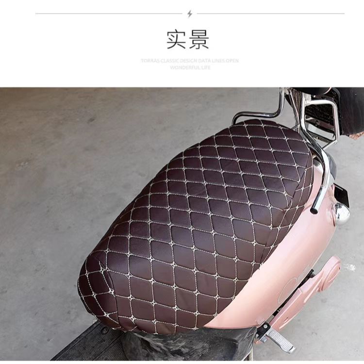 Scooter Electric Bike Motorcycle Seat Cover Thickened Sponge Sun-Proof Waterproof 3D Leather Seat Cushion