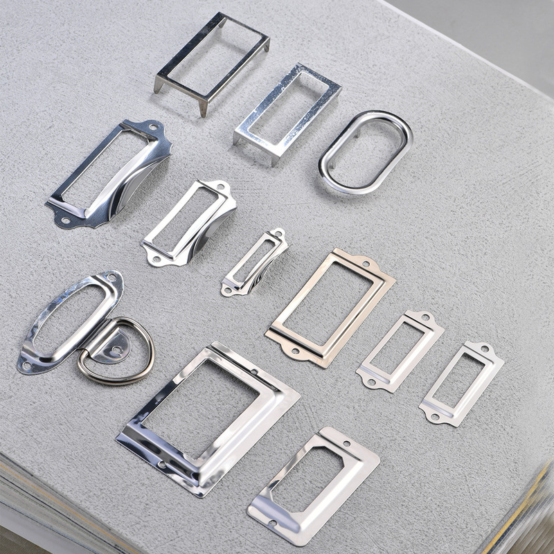 Business card holder stainless steel business card frame stationery hardware accessories storage box label frame business card handle storage box handle